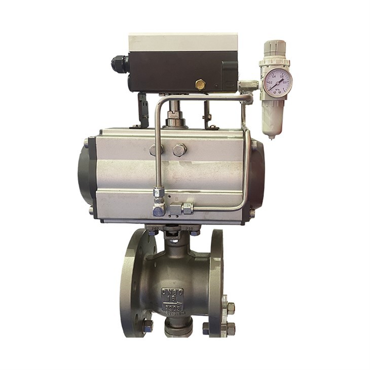 DN80 PN16 Pneumatic Duplex Steel Ball Valve